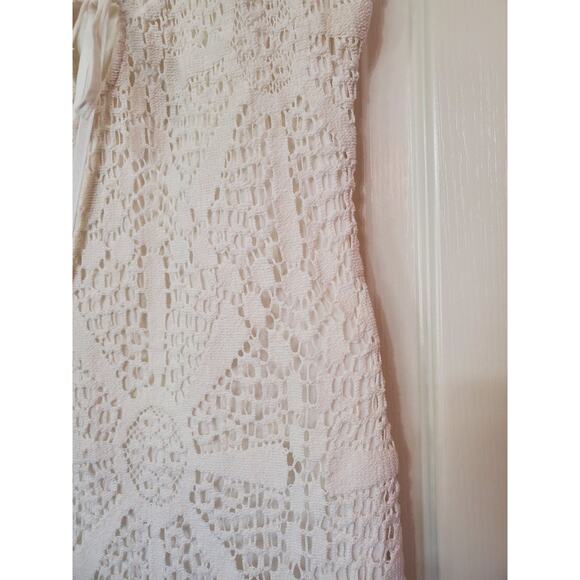 Trina Turk White Crochet Romantic Cap Sleeve Sheath Mini Dress, Women's Size 4 - Picture 5 of 10